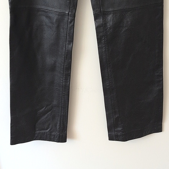 Vintage Apt. 9 Womens 4 Black Leather Pants Contemporary City Classic Bikercore - Picture 2 of 8